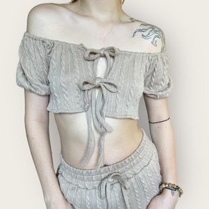 knit bohemian two pieces set